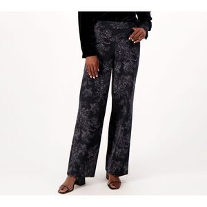 Isaac Mizrahi Black Paisley Women's Plus Sized Pants